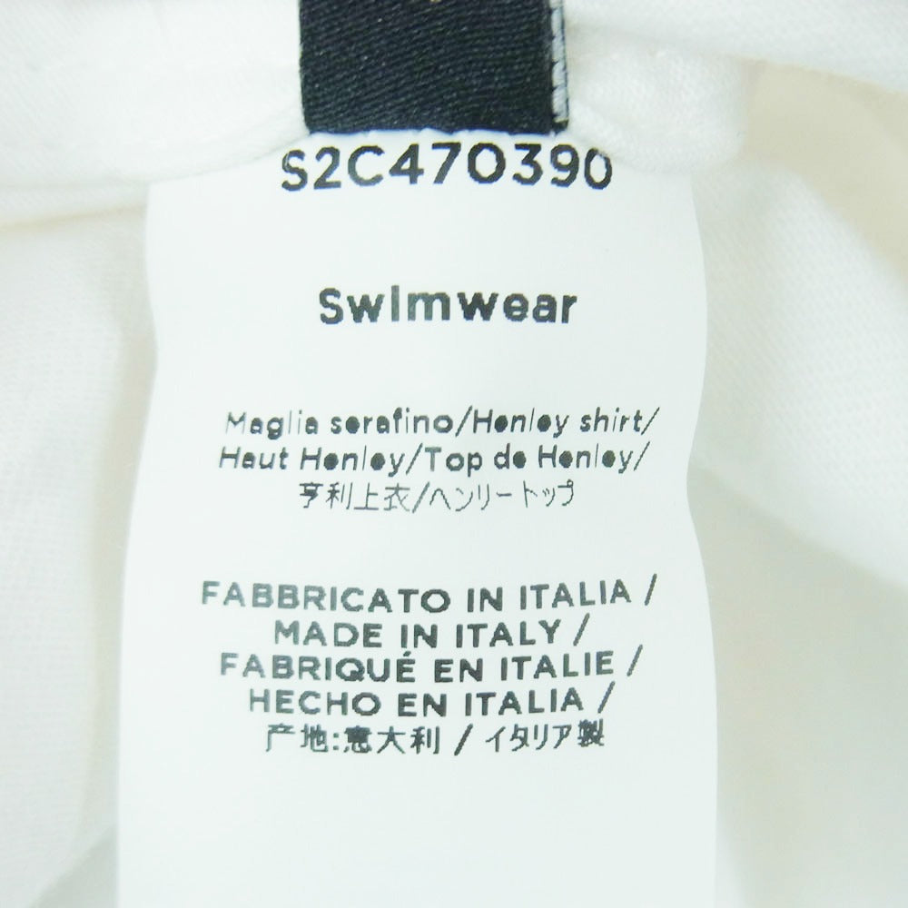 Stella McCartney ステラマッカートニー NO SMILE NO SERVICE パッチ付き ヘンリーネック プルオーバー 長袖 シャツ ホワイト系 L【中古】