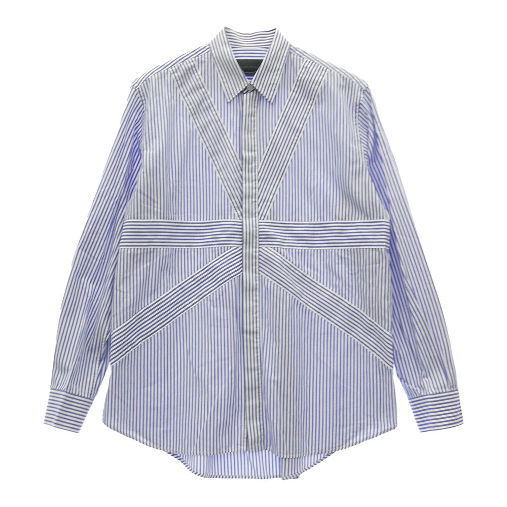 Stella McCartney ステラマッカートニー ユニオンジャック ストライプ 比翼 長袖シャツ ブルー系 39【中古】