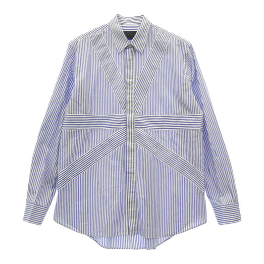 Stella McCartney ステラマッカートニー ユニオンジャック ストライプ 比翼 長袖シャツ ブルー系 39【中古】