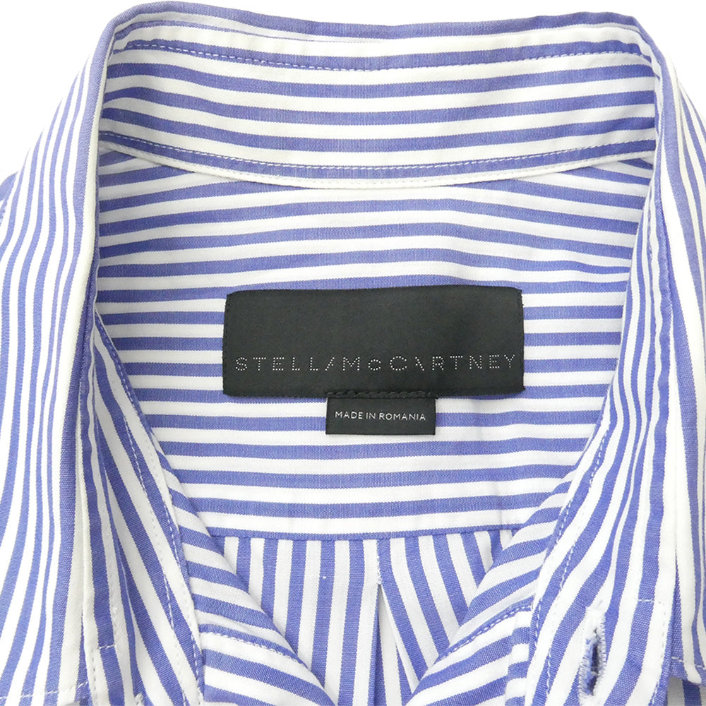 Stella McCartney ステラマッカートニー ユニオンジャック ストライプ 比翼 長袖シャツ ブルー系 39【中古】