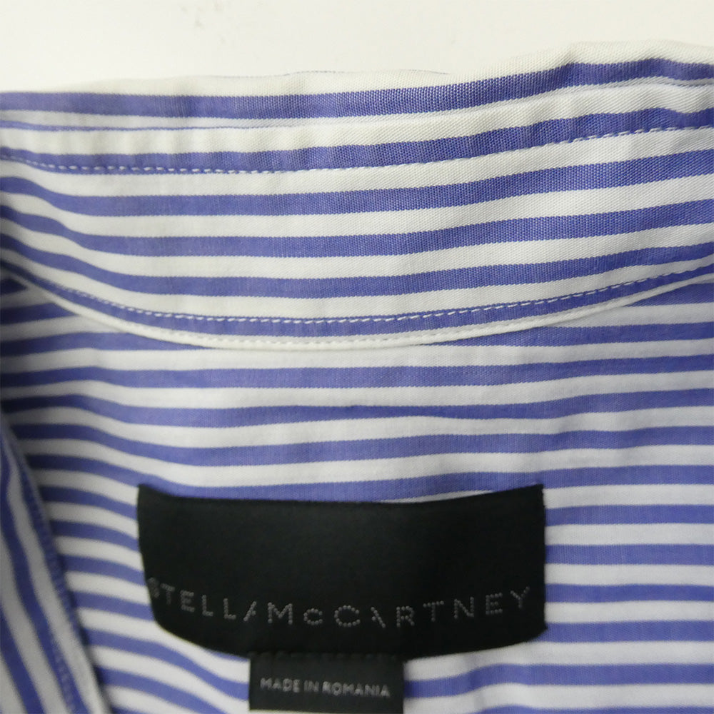Stella McCartney ステラマッカートニー ユニオンジャック ストライプ 比翼 長袖シャツ ブルー系 39【中古】
