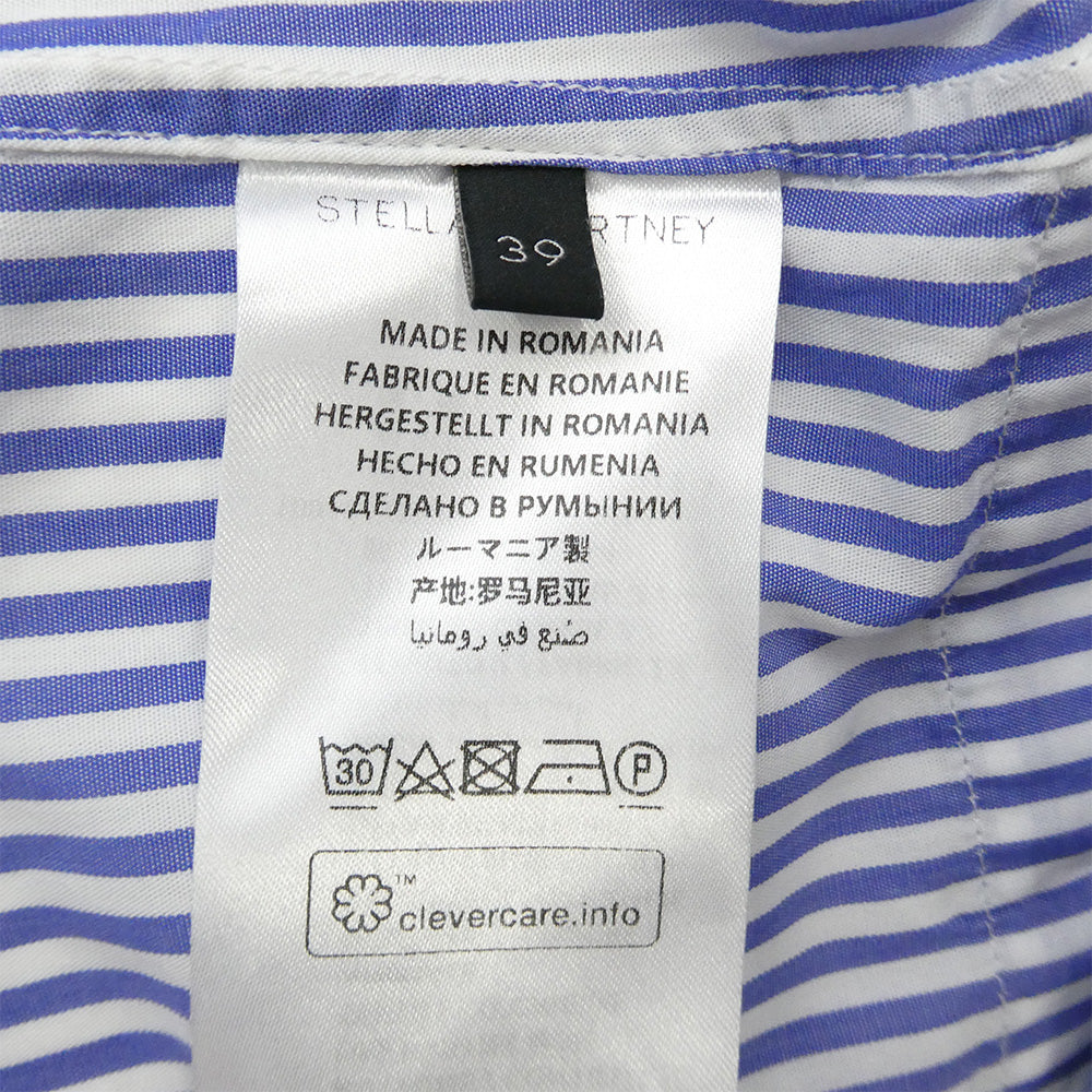 Stella McCartney ステラマッカートニー ユニオンジャック ストライプ 比翼 長袖シャツ ブルー系 39【中古】