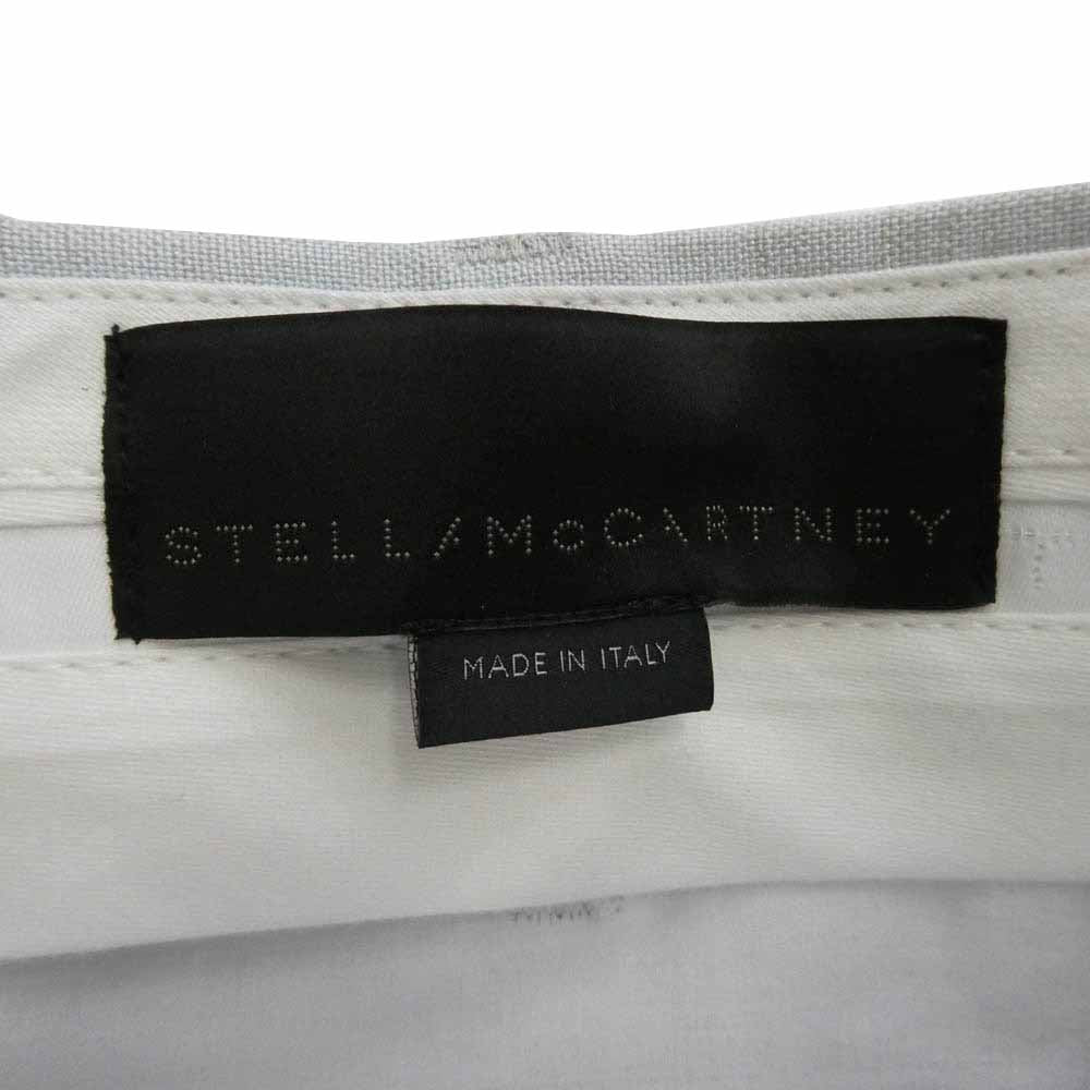 Stella McCartney ステラマッカートニー レーヨンリネン サイドライン 側章 カーゴポケット スラックス パンツ ライトブルー系 48【美品】【中古】