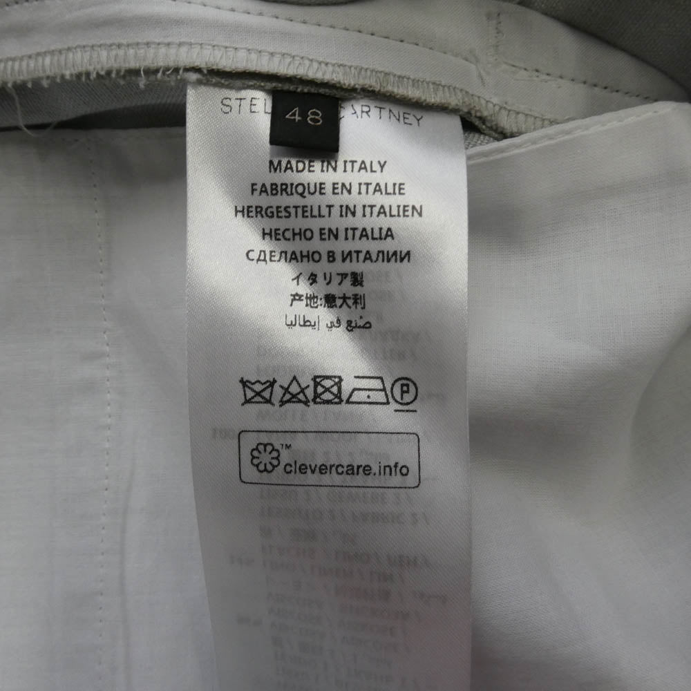 Stella McCartney ステラマッカートニー レーヨンリネン サイドライン 側章 カーゴポケット スラックス パンツ ライトブルー系 48【美品】【中古】
