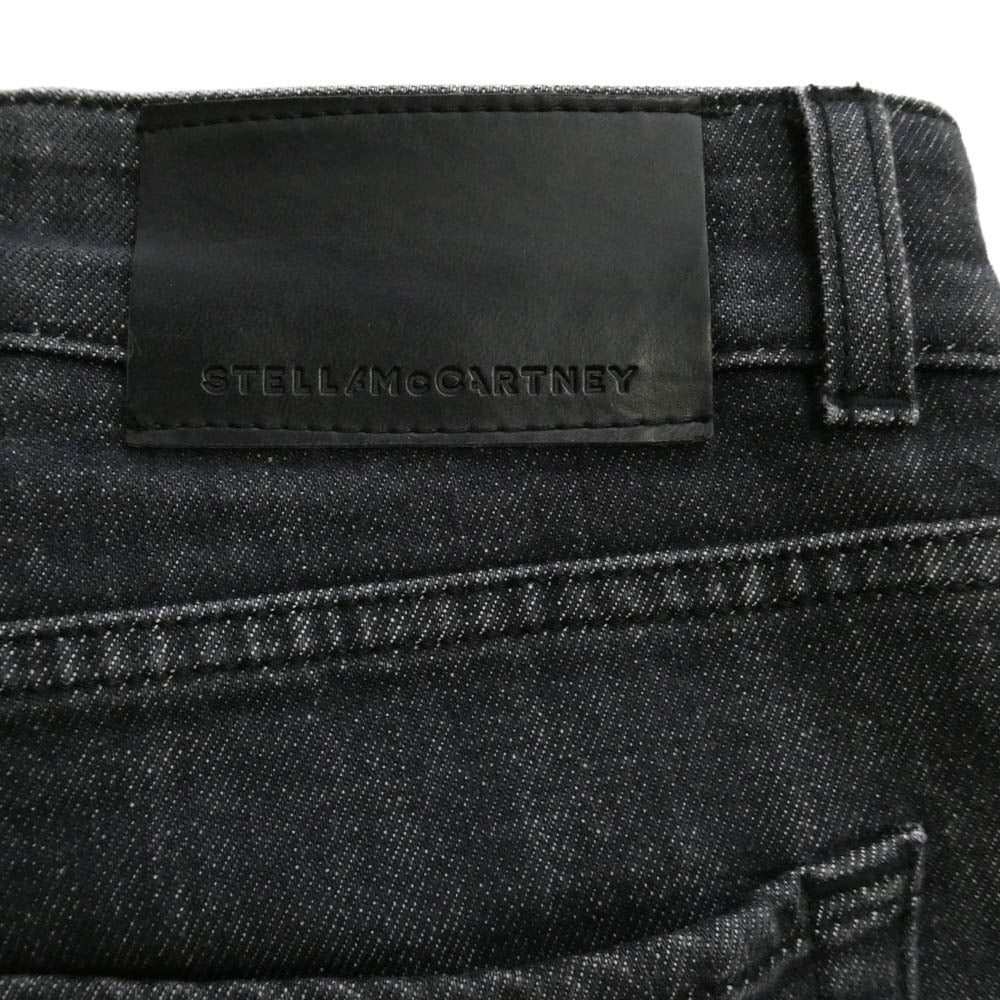 Stella McCartney ステラマッカートニー ロゴプリント ブラックデニムパンツ ブラック系 XL【中古】