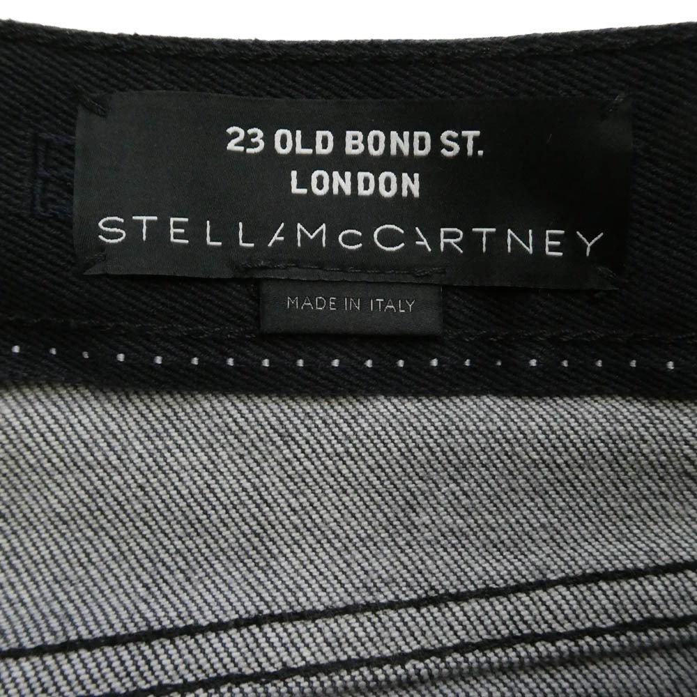 Stella McCartney ステラマッカートニー ロゴプリント ブラックデニムパンツ ブラック系 XL【中古】