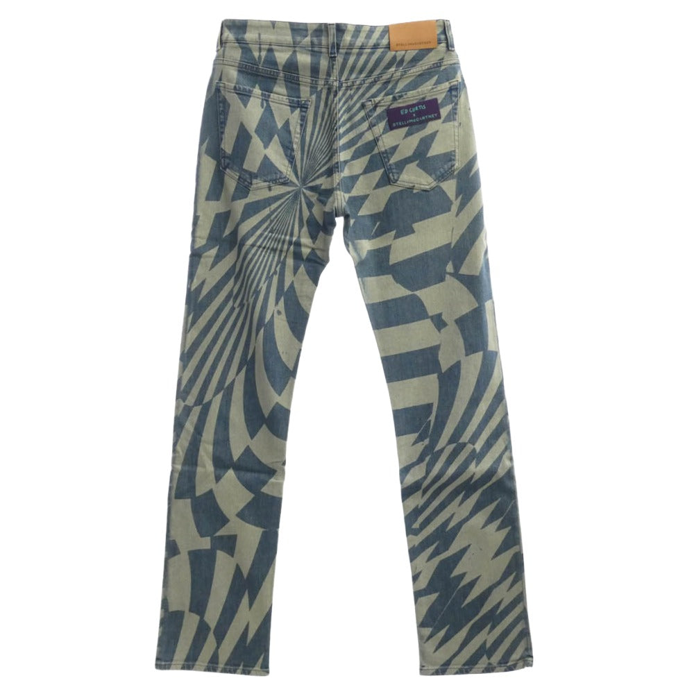 Stella McCartney ステラマッカートニー ED CURTIS 幾何学模様 総柄 デニムパンツ ブルー系 M【美品】【中古】