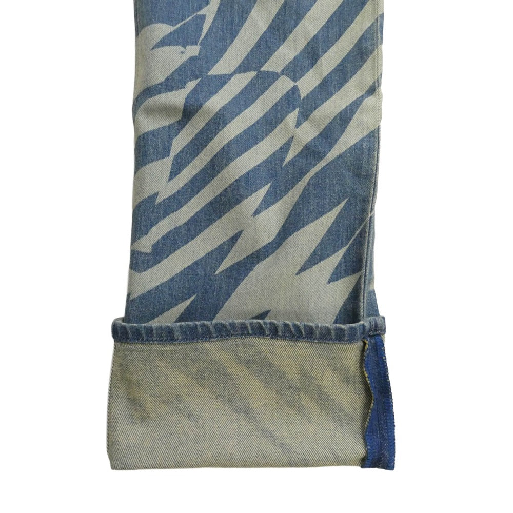 Stella McCartney ステラマッカートニー ED CURTIS 幾何学模様 総柄 デニムパンツ ブルー系 M【美品】【中古】
