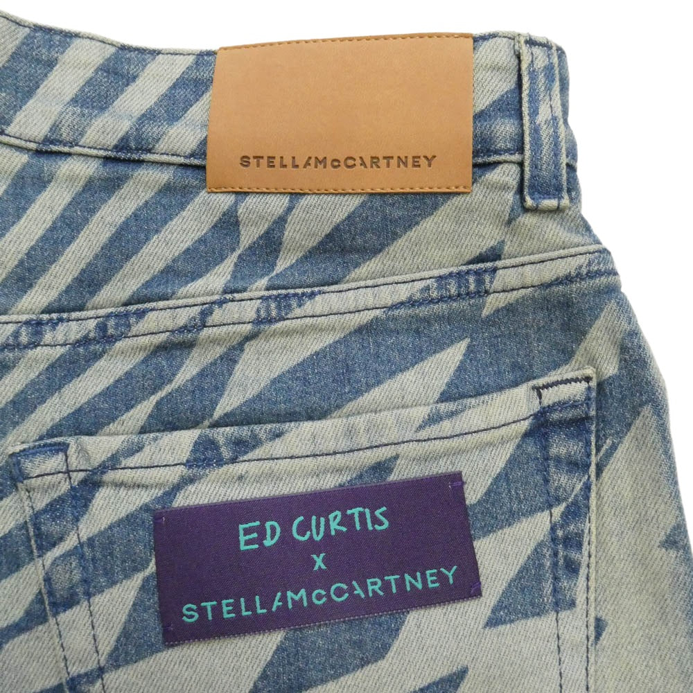 Stella McCartney ステラマッカートニー ED CURTIS 幾何学模様 総柄 デニムパンツ ブルー系 M【美品】【中古】