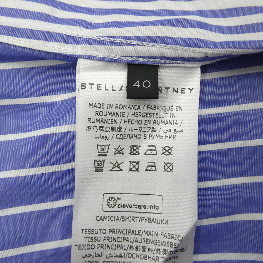 Stella McCartney ステラマッカートニー Will Sweeney ウィル・スウィーニー グラフィックプリント クレイジーパターン ストライプ 長袖シャツ ブルー系 40【中古】