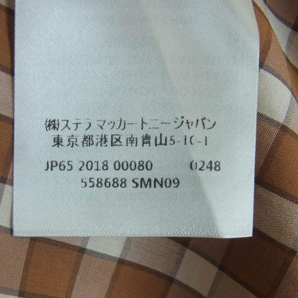 Stella McCartney ステラマッカートニー フラワー刺繍 ギンガムチェック 長袖 ロング シャツ ブラウン系 ホワイト系 38【美品】【中古】