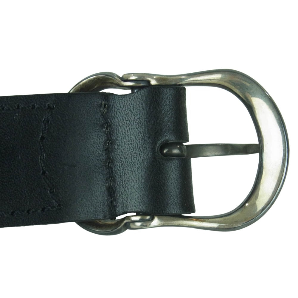 AKM エイケイエム Leather Mesh Belt レザー メッシュ ベルト ブラック系【中古】