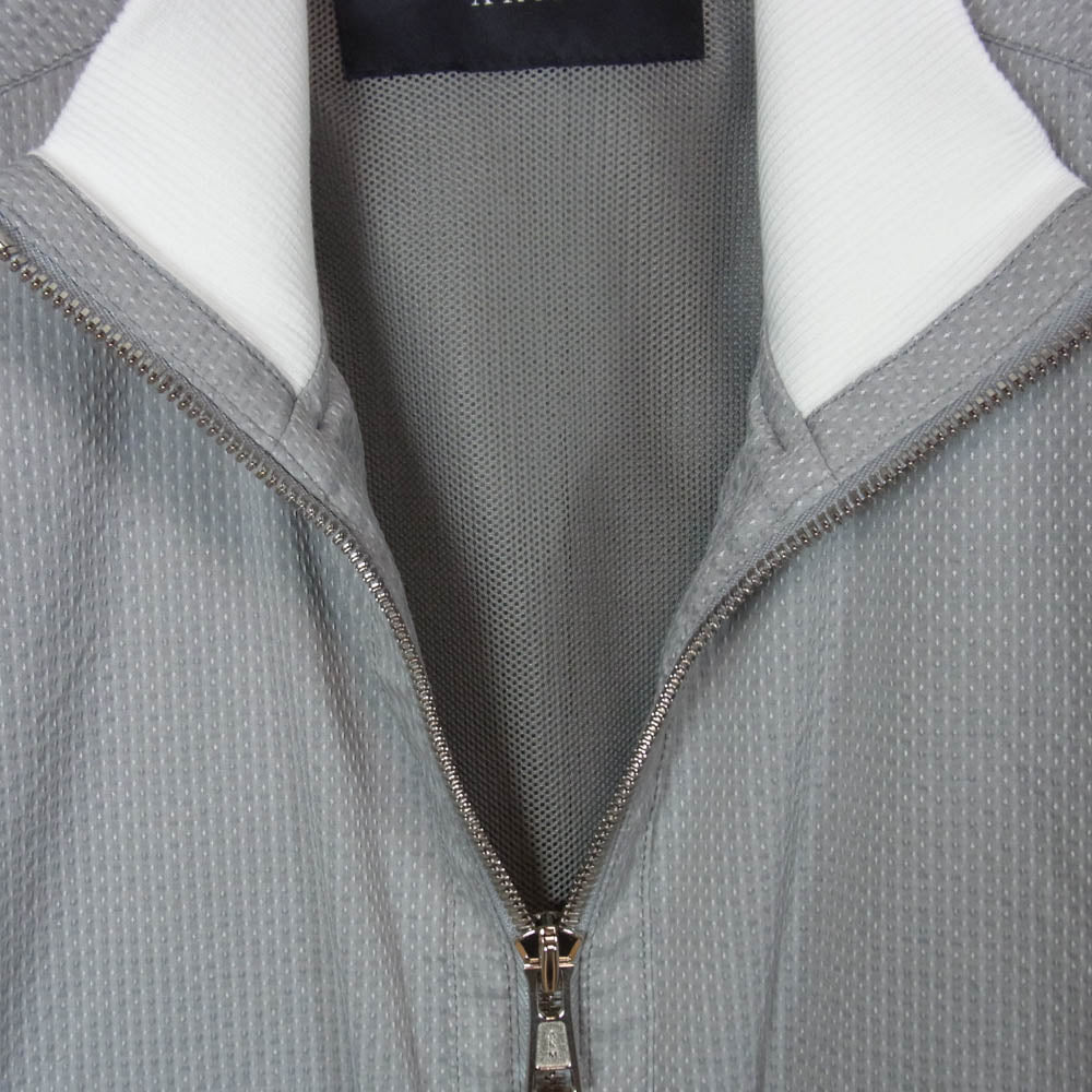 AKM エイケイエム B347 CNP056 リブハイネック ジップアップ ブルゾン グレー系 M【中古】