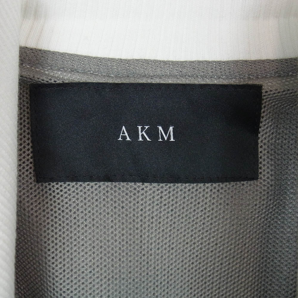 AKM エイケイエム B347 CNP056 リブハイネック ジップアップ ブルゾン グレー系 M【中古】