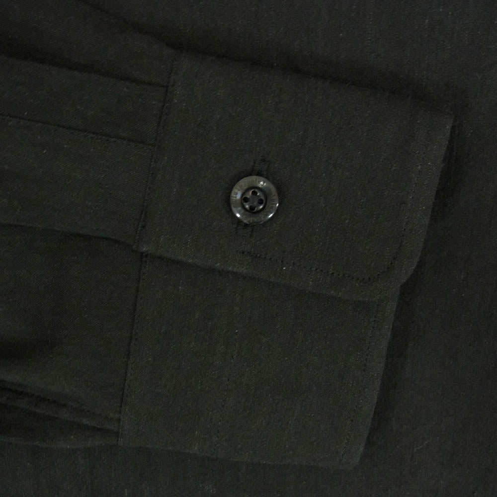1piu1uguale3 ウノピュウノウグァーレトレ MRS180 LIU007 L/S POLO SHIRTS コットン リネン プルオーバー 長袖 シャツ ブラック系 IV【中古】