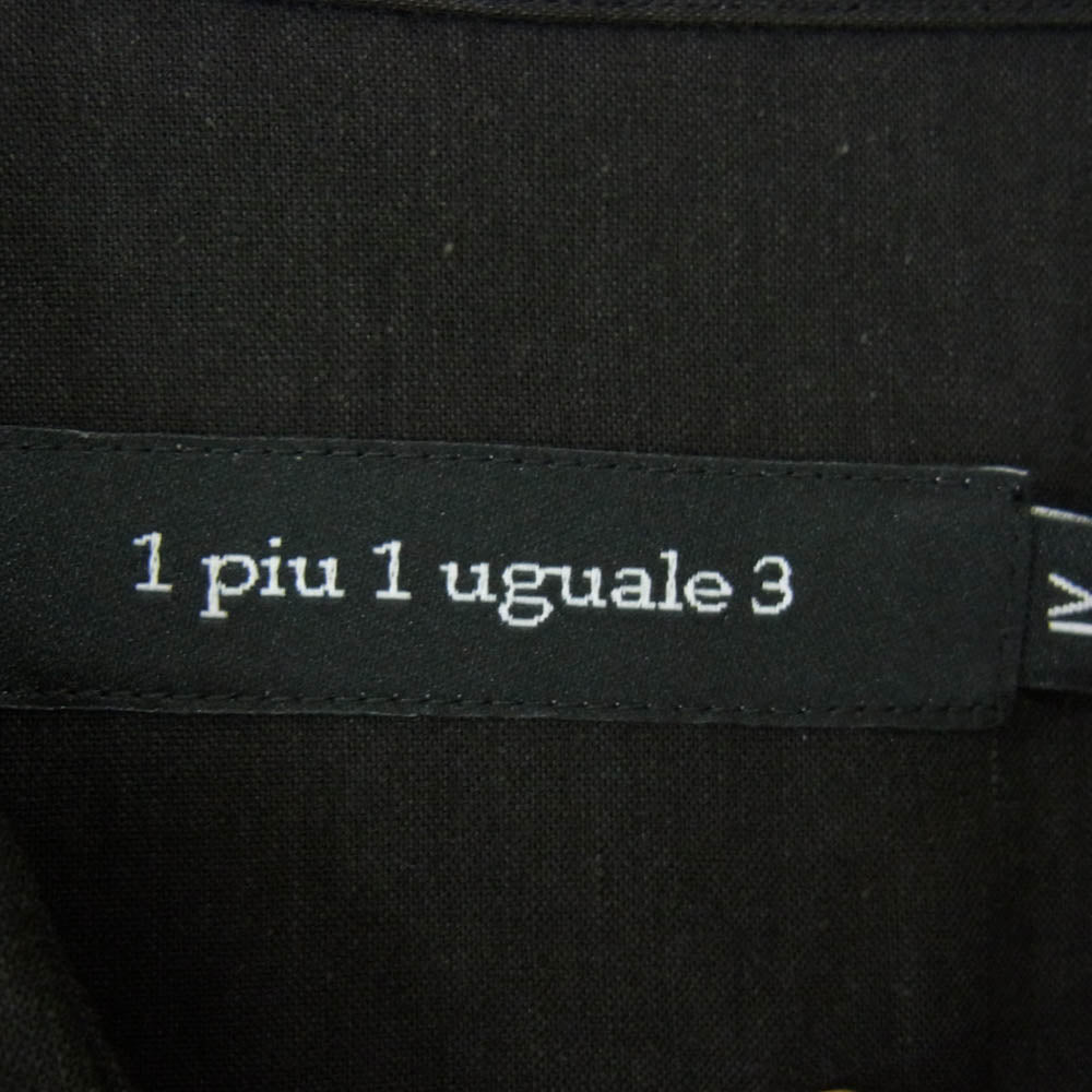 1piu1uguale3 ウノピュウノウグァーレトレ MRS180 LIU007 L/S POLO SHIRTS コットン リネン プルオーバー 長袖 シャツ ブラック系 IV【中古】