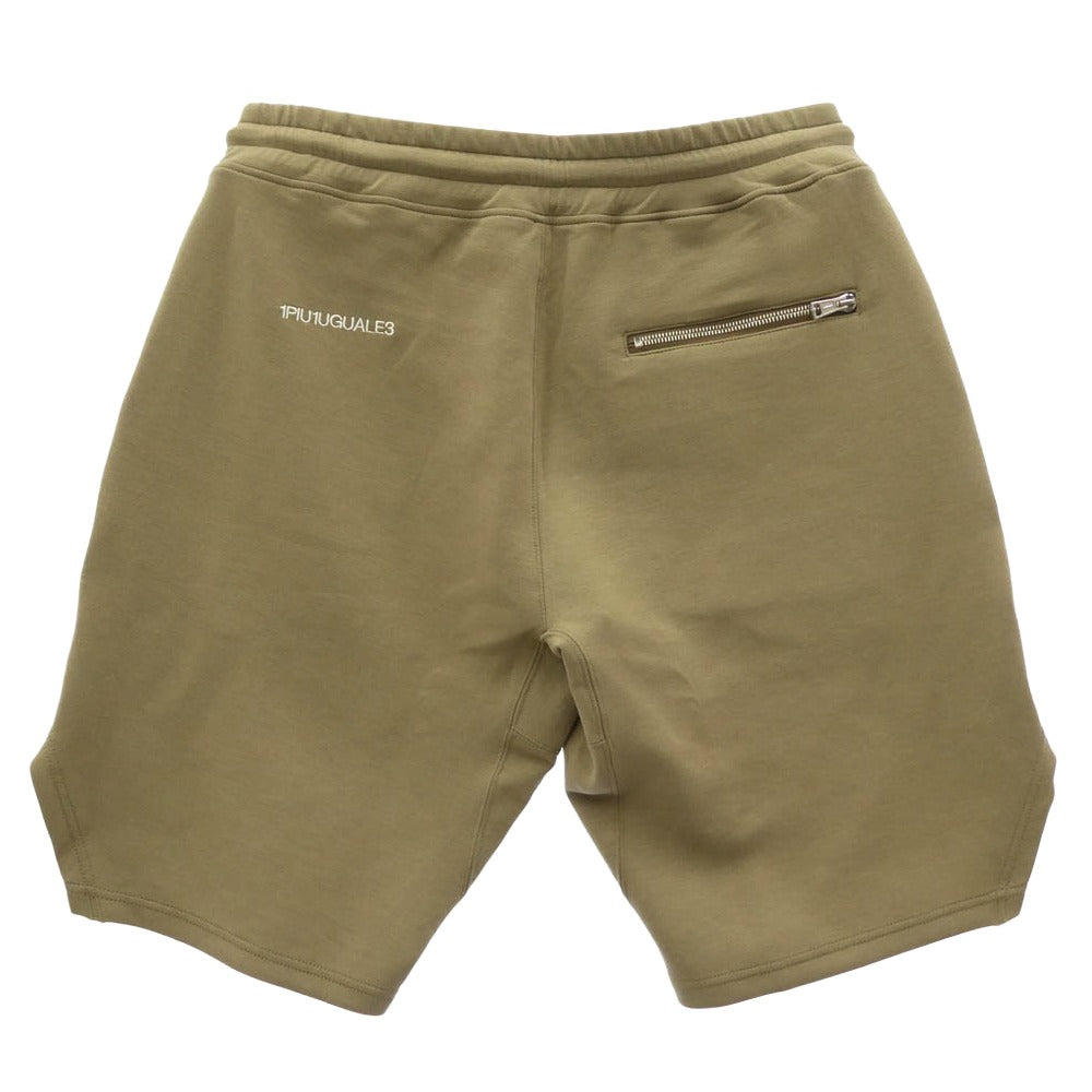 1piu1uguale3 ウノピュウノウグァーレトレ MRP625 PRY112 WIDE SHORTS スウェット ジップポケット ワイド ショーツ ハーフパンツ ベージュ系 V【中古】