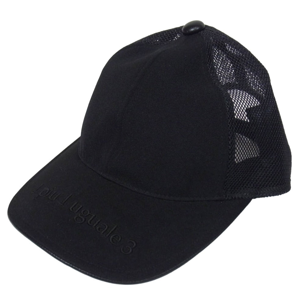 1piu1uguale3 ウノピュウノウグァーレトレ MRG556 POE474 113 MESH CAP レザー切替 メッシュ キャップ 帽子 ブラック系 99/F【中古】