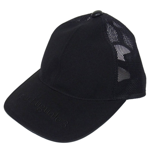 1piu1uguale3 ウノピュウノウグァーレトレ MRG556 POE474 113 MESH CAP レザー切替 メッシュ キャップ 帽子 ブラック系 99/F【中古】