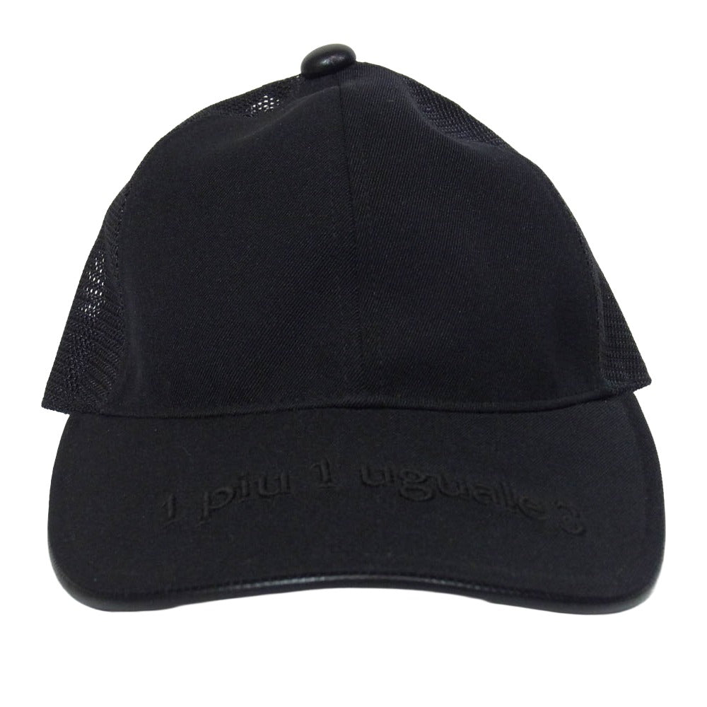 1piu1uguale3 ウノピュウノウグァーレトレ MRG556 POE474 113 MESH CAP レザー切替 メッシュ キャップ 帽子 ブラック系 99/F【中古】