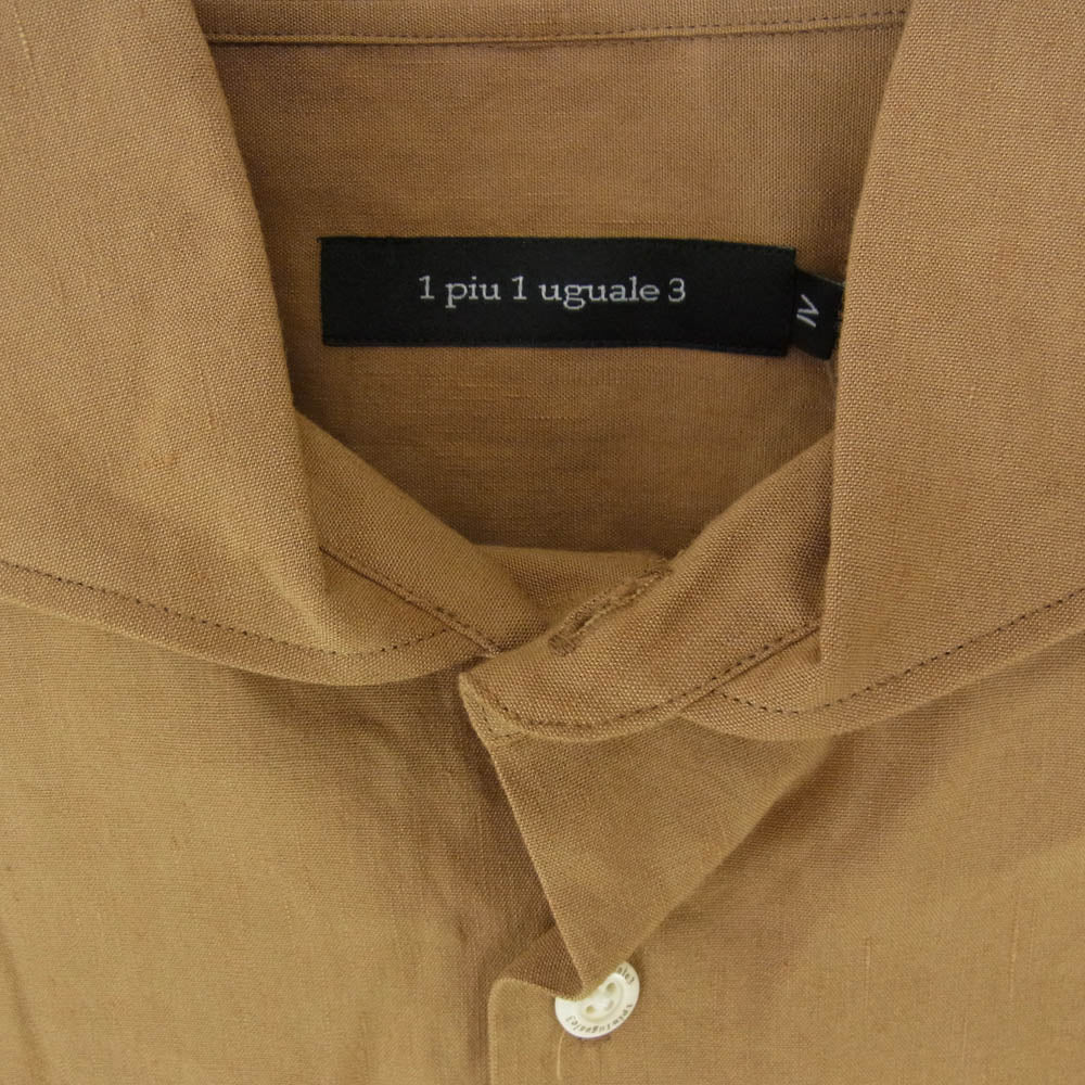 1piu1uguale3 ウノピュウノウグァーレトレ MRS168 LIU005 PLAIN SHIRTS プレーン 長袖 シャツ ブラウン系 IV【中古】