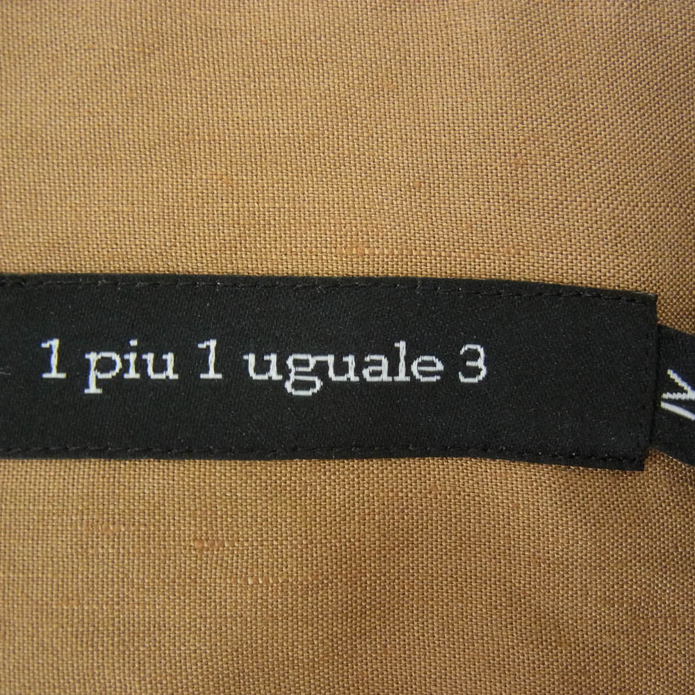 1piu1uguale3 ウノピュウノウグァーレトレ MRS168 LIU005 PLAIN SHIRTS プレーン 長袖 シャツ ブラウン系 IV【中古】