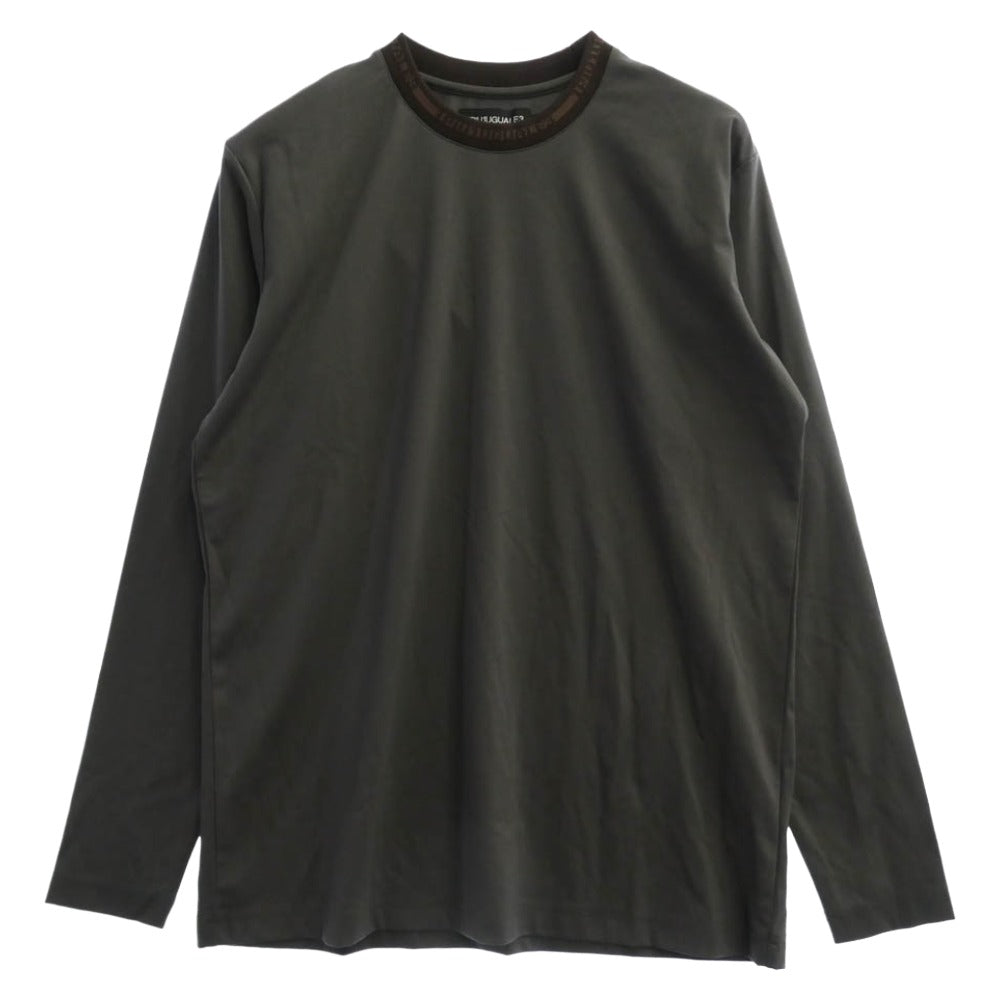 1piu1uguale3 ウノピュウノウグァーレトレ CM069 MT01 COMFORTABLE CREW L/S ネックロゴ バックロゴ クルーネック 長袖 カットソー Tシャツ グレー系 XL 6【中古】