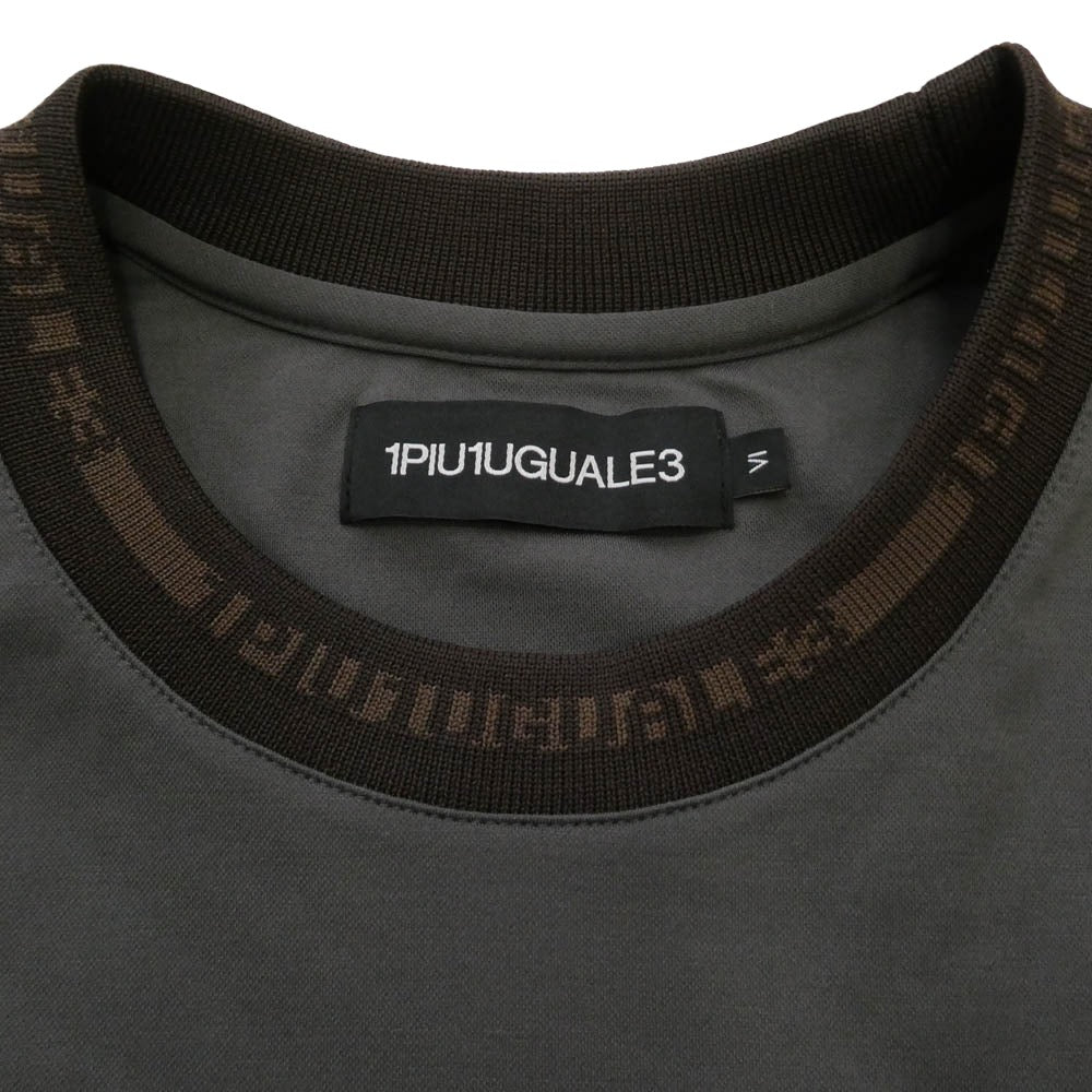 1piu1uguale3 ウノピュウノウグァーレトレ CM069 MT01 COMFORTABLE CREW L/S ネックロゴ バックロゴ クルーネック 長袖 カットソー Tシャツ グレー系 XL 6【中古】