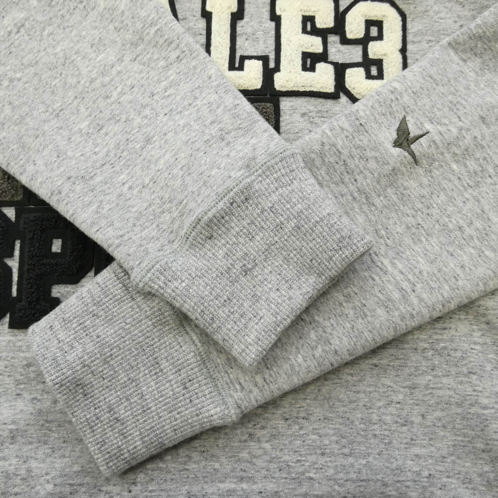 1piu1uguale3 ウノピュウノウグァーレトレ CM056 MN02 CLASSIC SWEAT SIDE ZIP PO ロゴワッペン ストレッチ クラシック スウェット サイドジップ プルオーバー パーカー フーディー グレー系 3【中古】