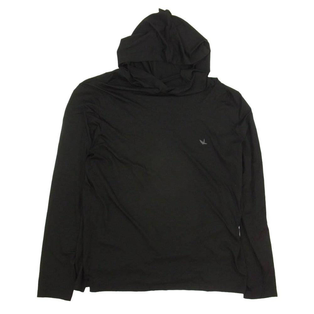 1piu1uguale3 ウノピュウノウグァーレトレ MRT329 RYN019 DEREK ROSE ラウンジウェアコレクション L/S HOODED TEE フーデッド カットソー 長袖 Tシャツ ブラック系 M【中古】