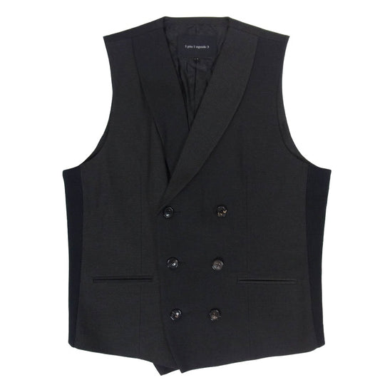 1piu1uguale3 ウノピュウノウグァーレトレ MRB597 PRY086 CRAZY RIB GILET クレイジー リブ ジレ ベスト ブラック系 V【美品】【中古】