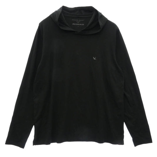 1piu1uguale3 ウノピュウノウグァーレトレ MRT329 RYN019 DEREK ROSE ラウンジウェアコレクション L/S HOODED TEE フーデッド カットソー 長袖 Tシャツ ブラック系 L【中古】