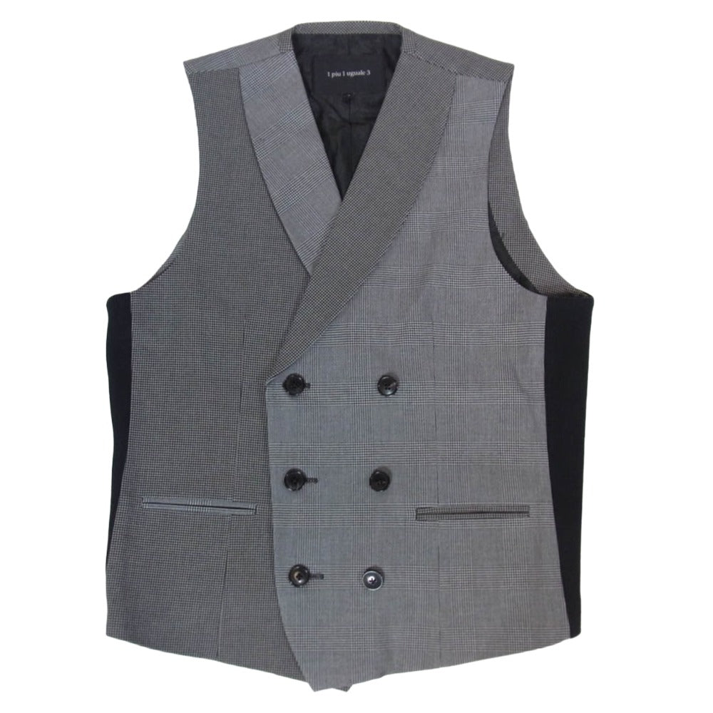 1piu1uguale3 ウノピュウノウグァーレトレ MRB597 PRY086 CRAZY RIB GILET クレイジー リブ ジレ ベスト グレー系 グレー系 V【美品】【中古】