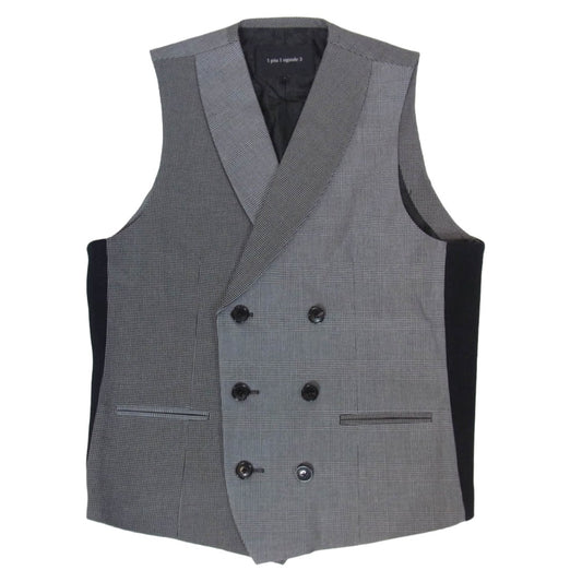 1piu1uguale3 ウノピュウノウグァーレトレ MRB597 PRY086 CRAZY RIB GILET クレイジー リブ ジレ ベスト グレー系 グレー系 V【美品】【中古】