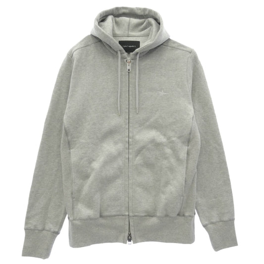 1piu1uguale3 ウノピュウノウグァーレトレ MRB659 COT396 SIC ZIP HOODED 折り鶴刺繍 サイドリブニット ジップアップ フルジップ パーカー フーディー グレー系 6【中古】