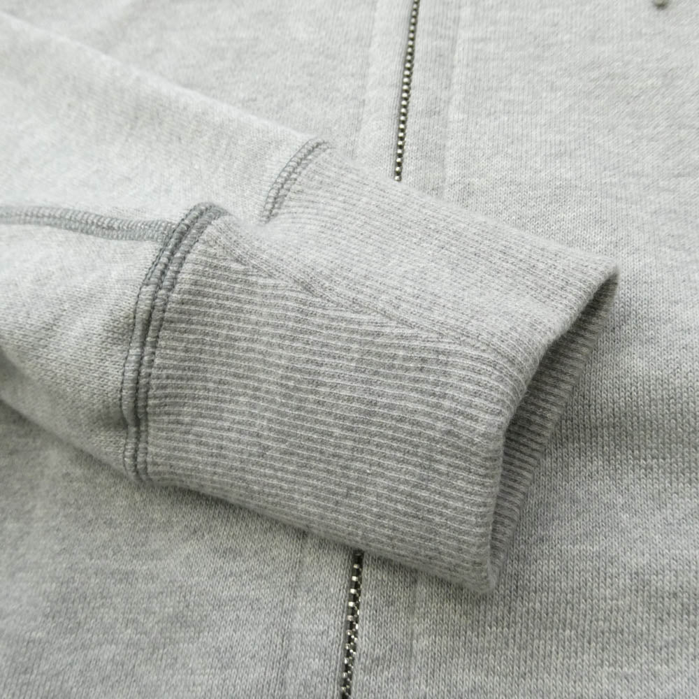 1piu1uguale3 ウノピュウノウグァーレトレ MRB659 COT396 SIC ZIP HOODED 折り鶴刺繍 サイドリブニット ジップアップ フルジップ パーカー フーディー グレー系 6【中古】