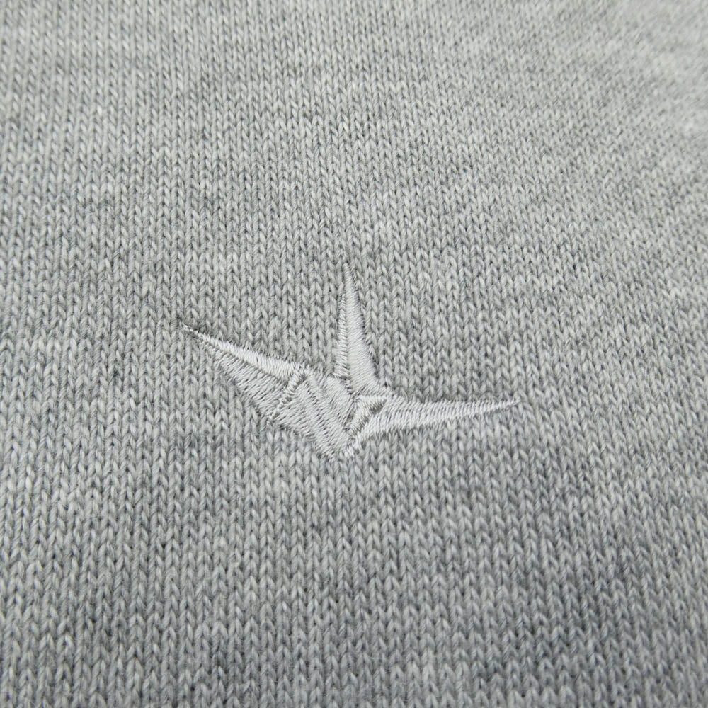 1piu1uguale3 ウノピュウノウグァーレトレ MRB659 COT396 SIC ZIP HOODED 折り鶴刺繍 サイドリブニット ジップアップ フルジップ パーカー フーディー グレー系 6【中古】