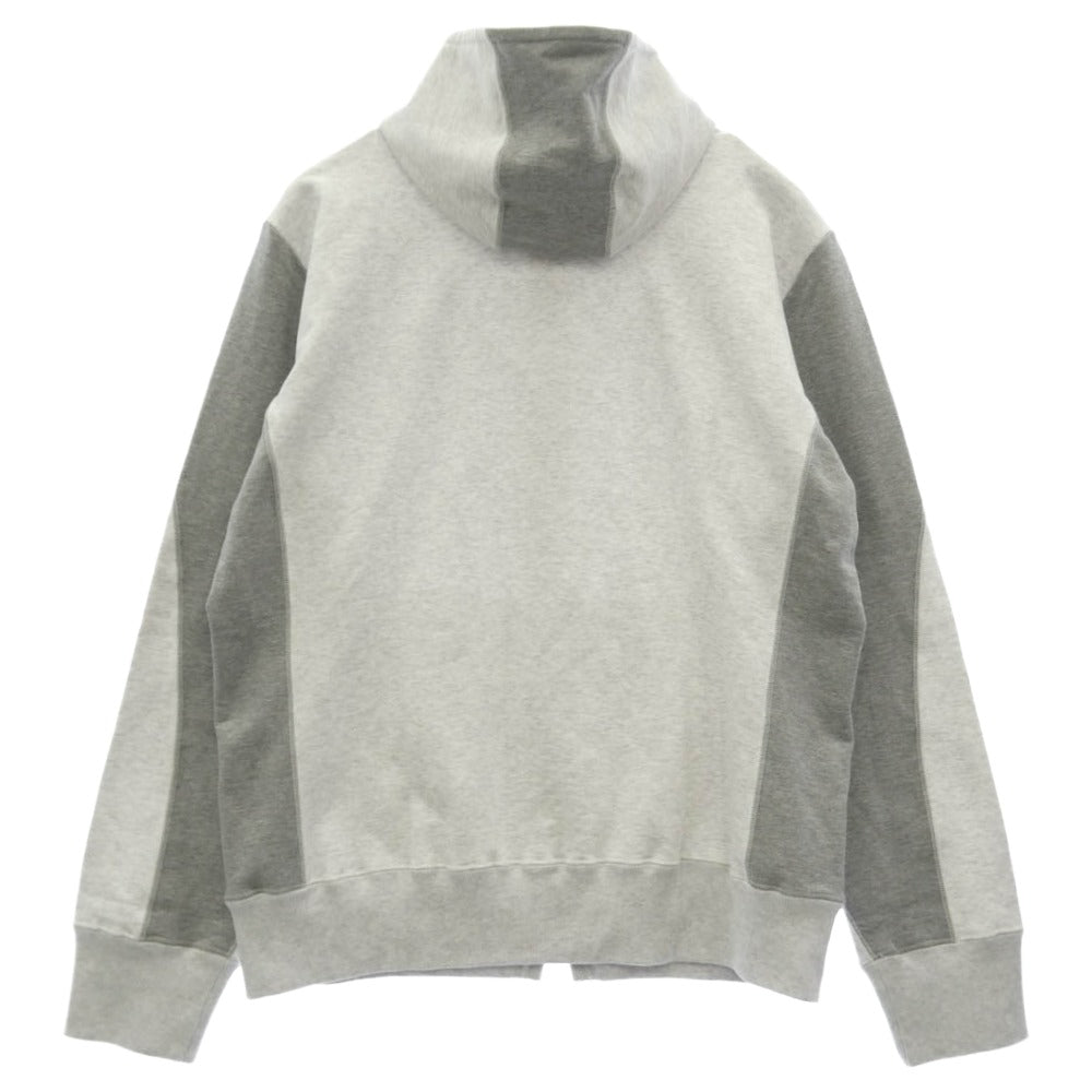 1piu1uguale3 ウノピュウノウグァーレトレ MRB676 COT408 フラッグシップストア限定 折り鶴刺繍 ジップアップ フルジップ パーカー フーディー グレー系 7【中古】
