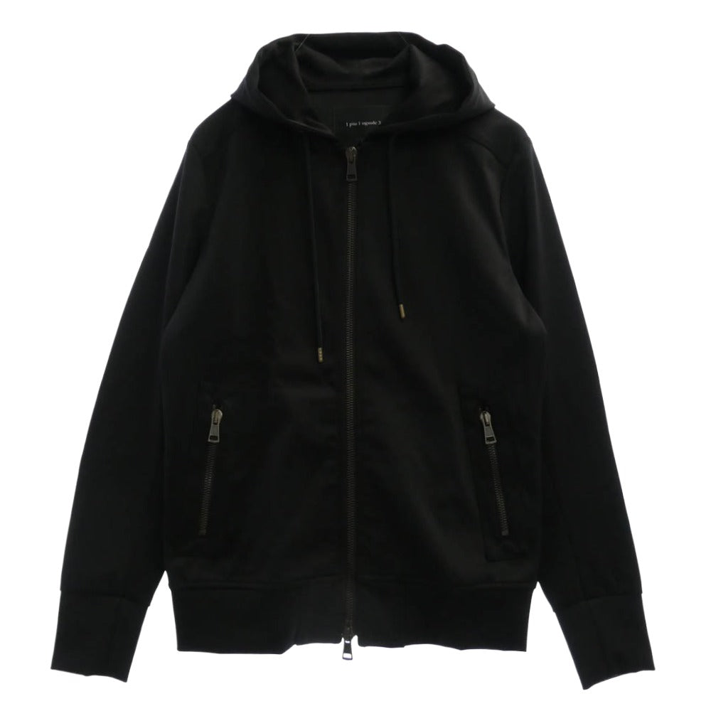 1piu1uguale3 ウノピュウノウグァーレトレ MRB715 NYU113 IDERS PARKA ライダース フルジップ ジップアップ パーカー ブラック系 L Ⅴ【中古】
