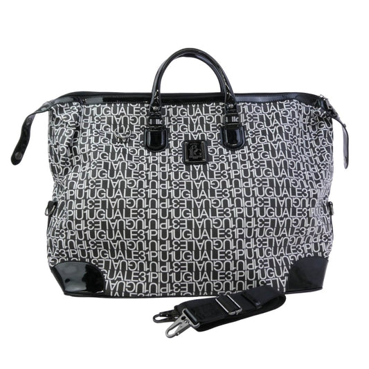 1piu1uguale3 ウノピュウノウグァーレトレ 113 GOLF BOSTON BAG ロゴ総柄 ゴルフ ボストンバッグ ブラック系 ホワイト系【中古】