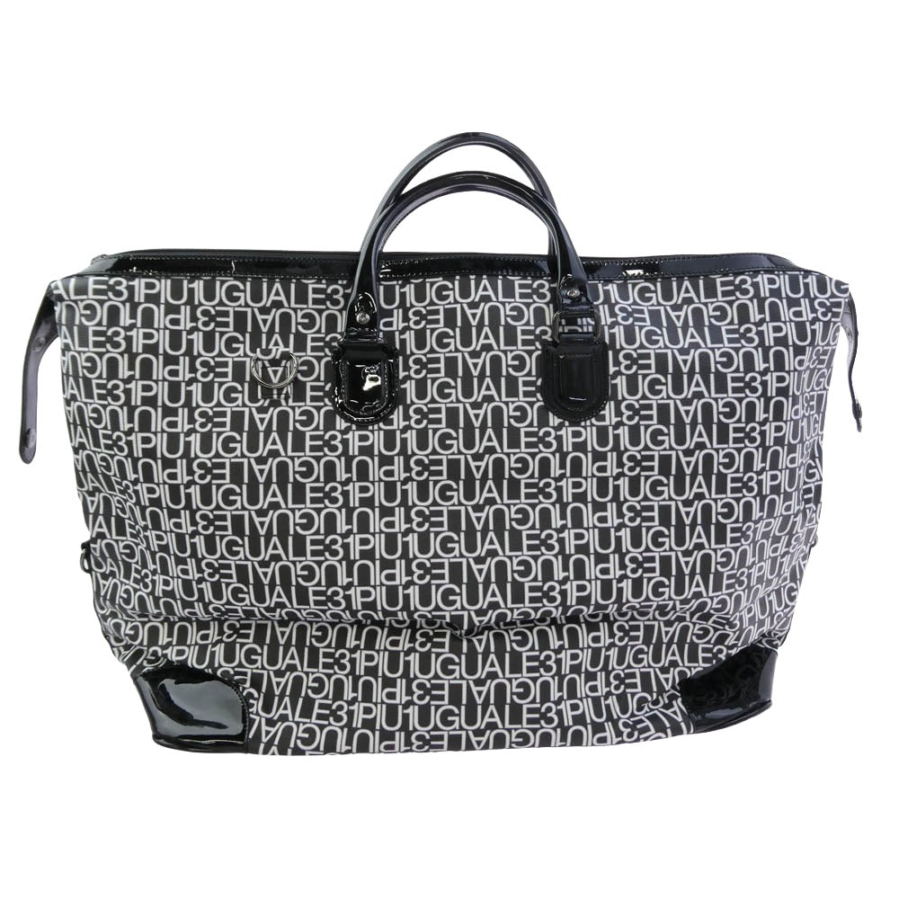 1piu1uguale3 ウノピュウノウグァーレトレ 113 GOLF BOSTON BAG ロゴ総柄 ゴルフ ボストンバッグ ブラック系 ホワイト系【中古】
