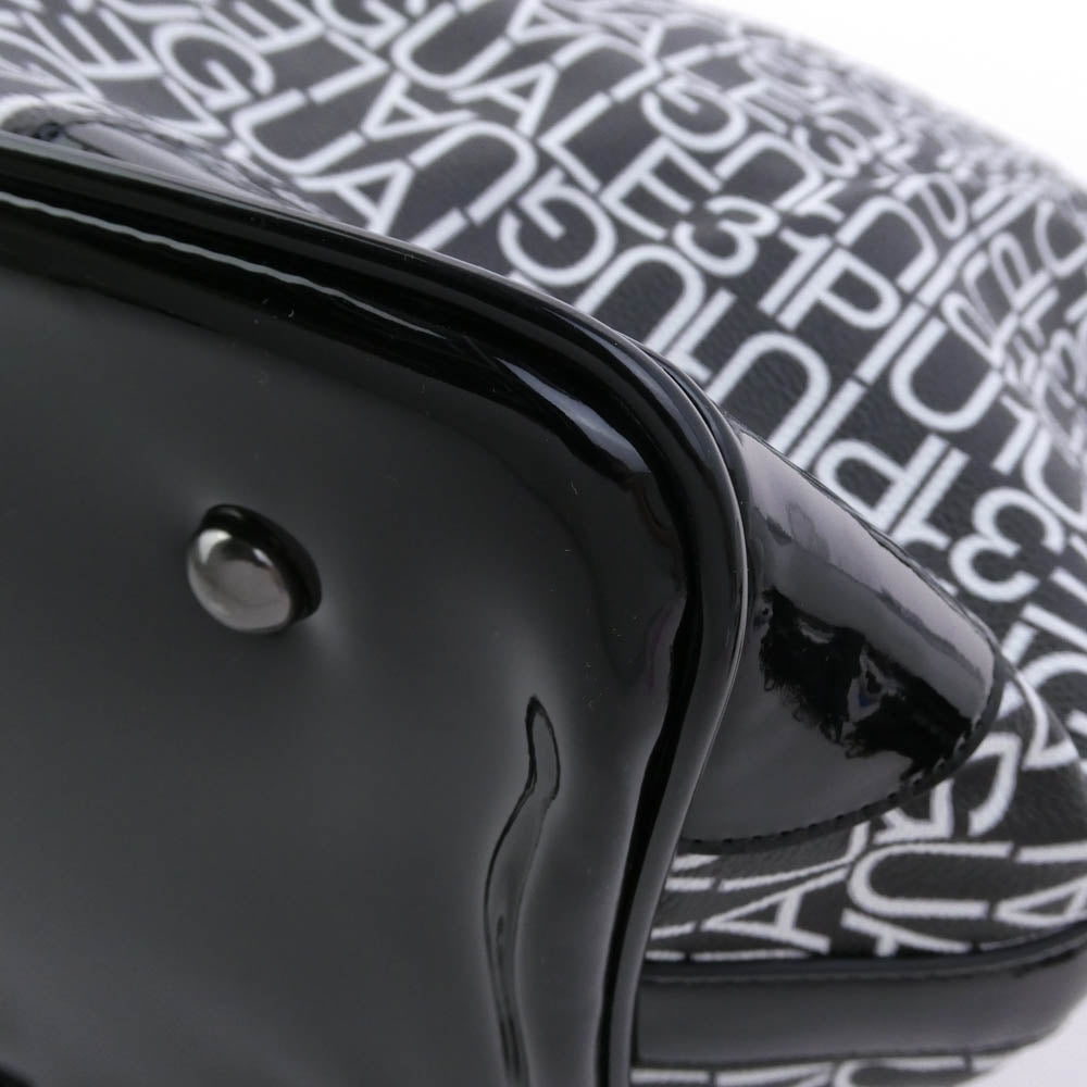 1piu1uguale3 ウノピュウノウグァーレトレ 113 GOLF BOSTON BAG ロゴ総柄 ゴルフ ボストンバッグ ブラック系 ホワイト系【中古】