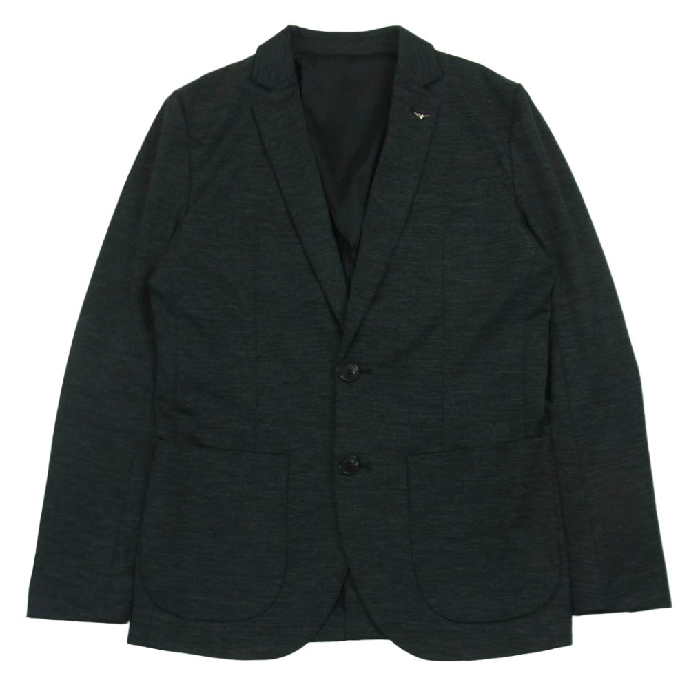 1piu1uguale3 ウノピュウノウグァーレトレ MRB640 MOU005 COMFY JKT 折り鶴ピンバッジ付属 コンフィ カムフィ 2B テーラード ジャケット ダークグレー系 L V 5【中古】