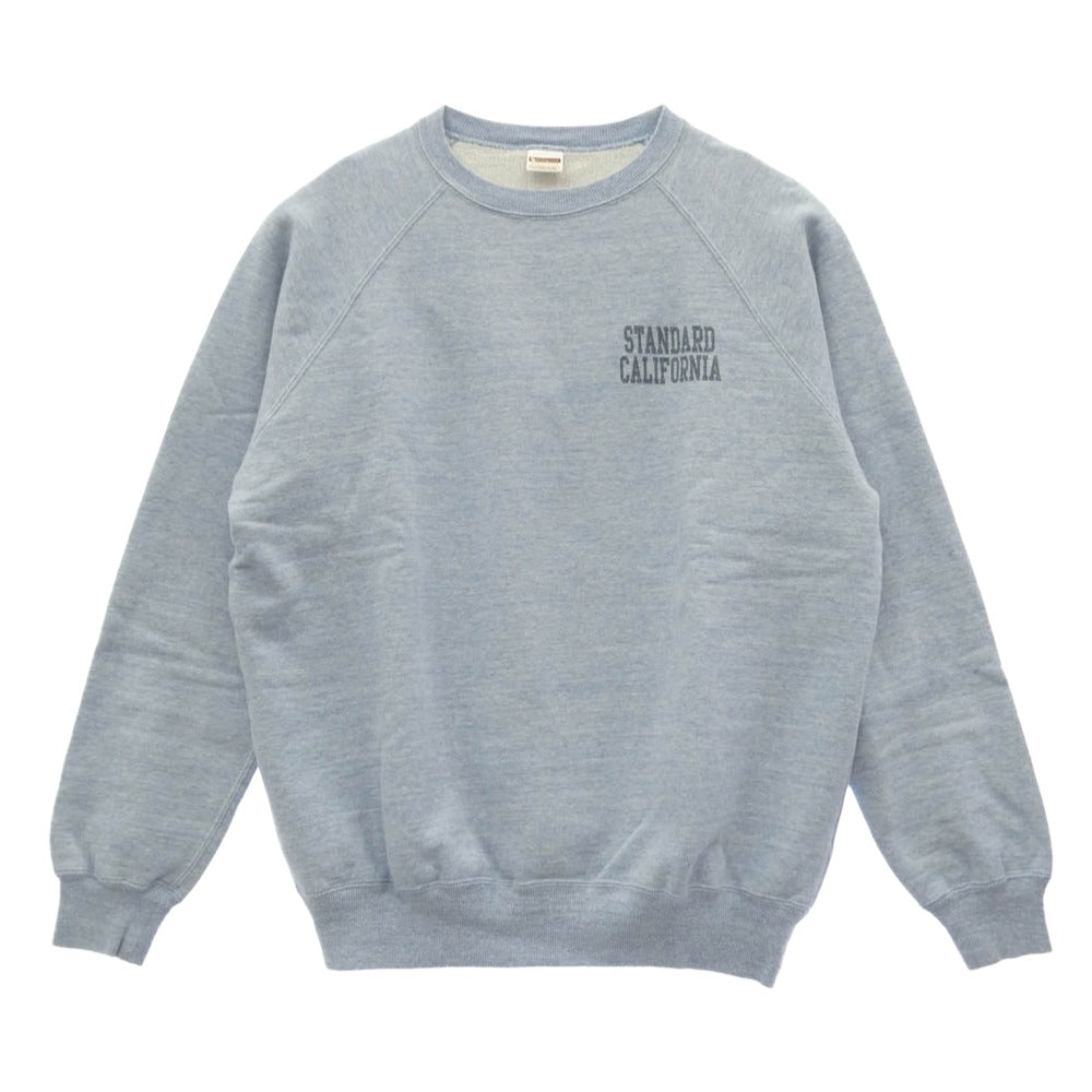 STANDARD CALIFORNIA スタンダードカリフォルニア 22SS SD 88/12 Logo Pullover Sweat プリント ロゴ プルオーバー スウェット ライトブルー系 M【中古】
