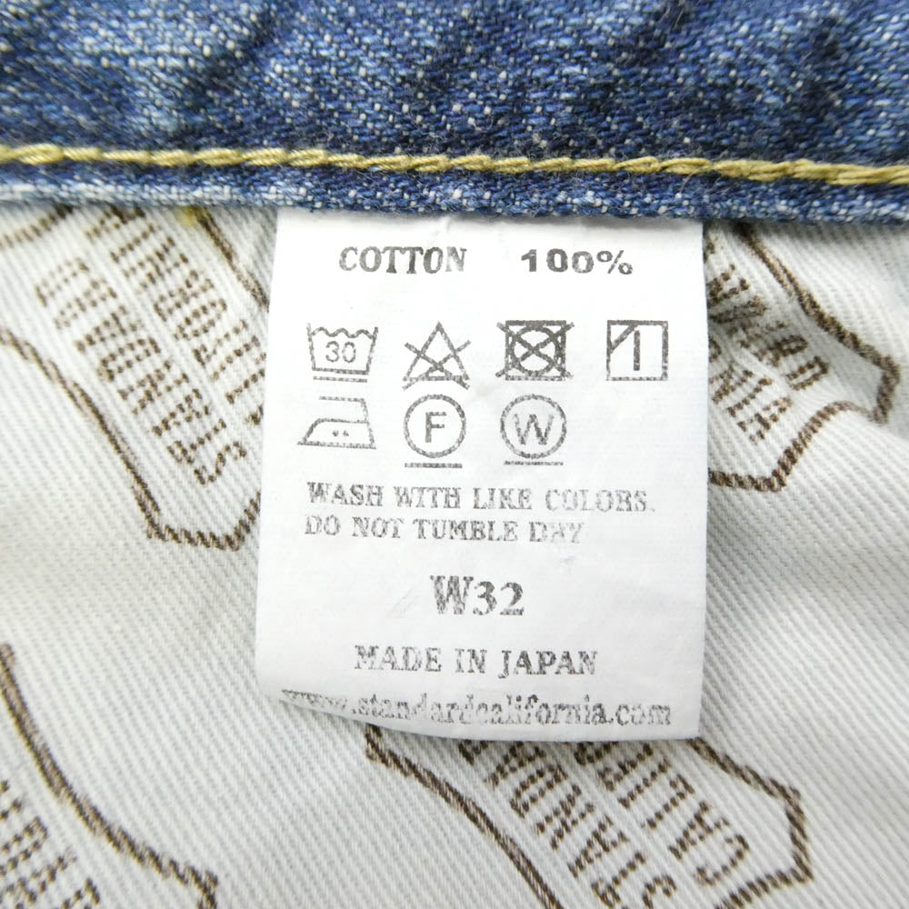 STANDARD CALIFORNIA スタンダードカリフォルニア 5P Denim Pants S901 Vintage Wash ストレート ヴィンテージウォッシュ デニムパンツ インディゴブルー系 W32【極上美品】【中古】