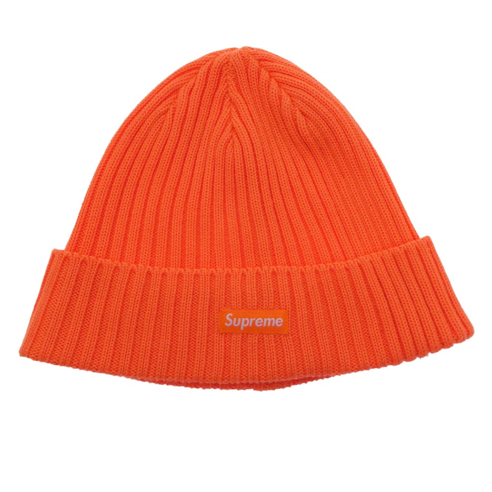 Supreme シュプリーム 24SS Overdyed Beanie small box logo オーバーダイド スモールボックスロゴ ビーニー ニットキャップ 帽子 オレンジ系 58cm【中古】