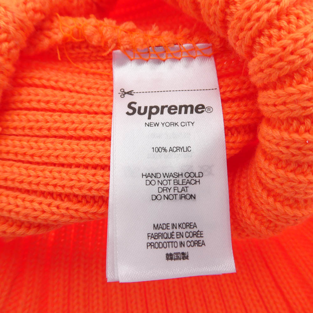 Supreme シュプリーム 24SS Overdyed Beanie small box logo オーバーダイド スモールボックスロゴ ビーニー ニットキャップ 帽子 オレンジ系 58cm【中古】