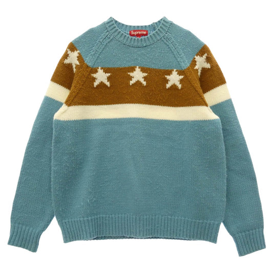 Supreme シュプリーム 24SS Stars Sweater スターデザイン ニット セーター ブルー系 S【中古】