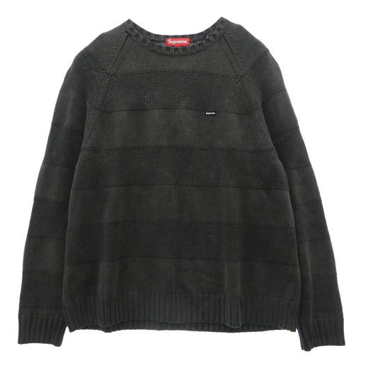 Supreme シュプリーム 23SS Small Box Stripe Sweater スモールボックスロゴ ストライプ ニット セーター ブラック系 M【中古】