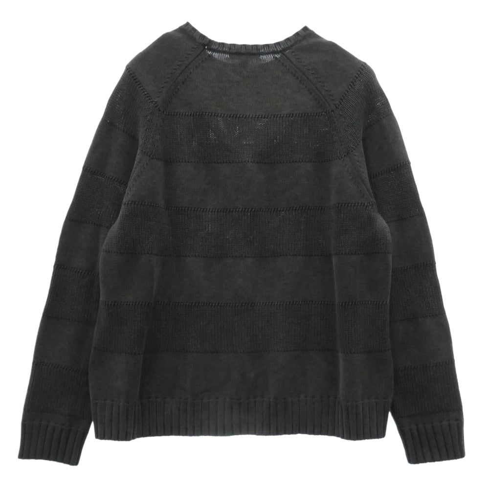 Supreme シュプリーム 23SS Small Box Stripe Sweater スモールボックスロゴ ストライプ ニット セーター ブラック系 M【中古】